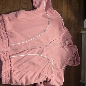 PINK Victoria's Secret Light Pink Hoodie with White Accents